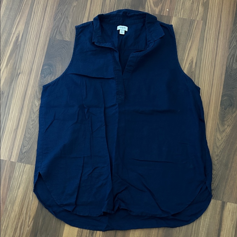 J. Crew Factory Navy Sleeveless Blouse